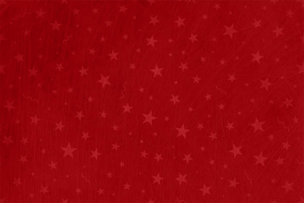 ярко-красные или бордовые обои с эффектом смятого цвета со слабыми звездами по всему гранжу текстурированным горизонтальным векторным фон - christmas card christmas parchment red stock illustrations
