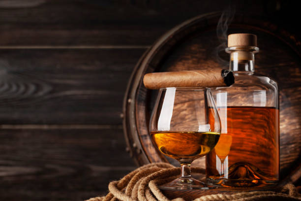 istock Glass and bottle with cognac 1388150179