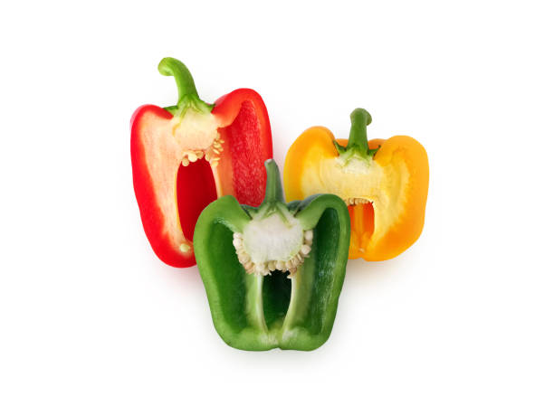 istock Bell peppers isolated on white background 1388152974