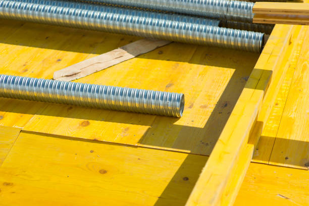 istock cut corrugated metal pipe at construction site 1388153854