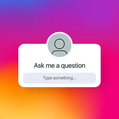 Ask me a question icon. Social media concept. Blogging. Sticker. User interface question button stories. Vector eps 10.