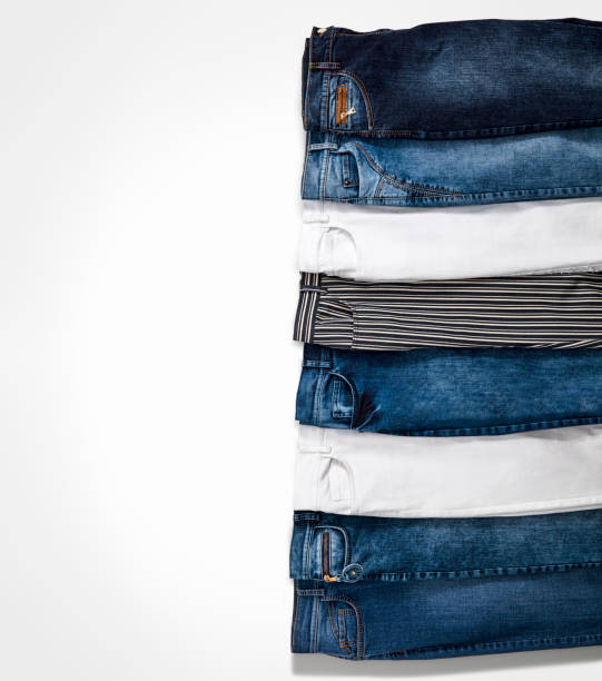 Fashionable jeans isolated on white background