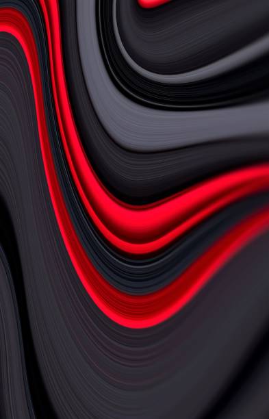 istock Textured waves in red and black 1388165739