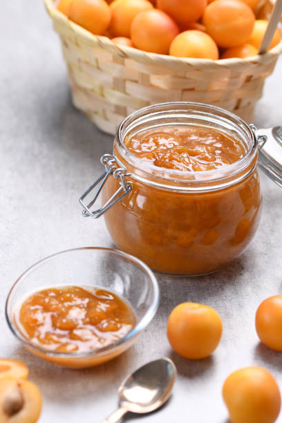 istock Homemade yellow plum jam close-up 1388165792