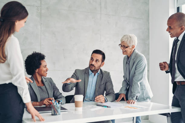 istock Company management on a meeting 1388167582