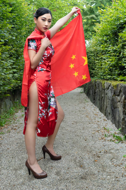 istock Asian woman with china flag 1388167626