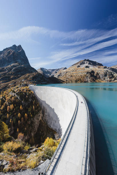 Dam and lake Emosson in autumn, Valais (Wallis), Switzerland stock photo