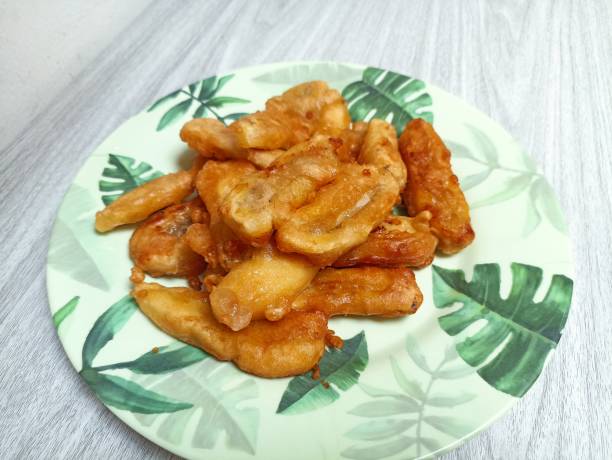 istock Crunchy fried banana on a plate. 1388171592
