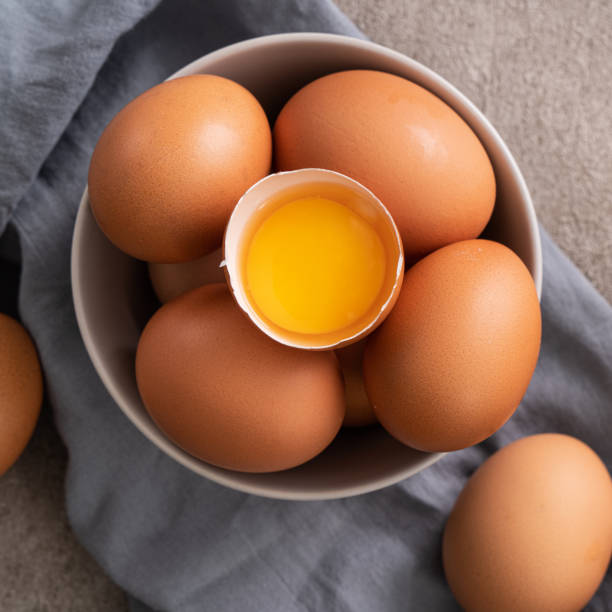 istock Fresh brown chicken eggs in a plate. 1388172974