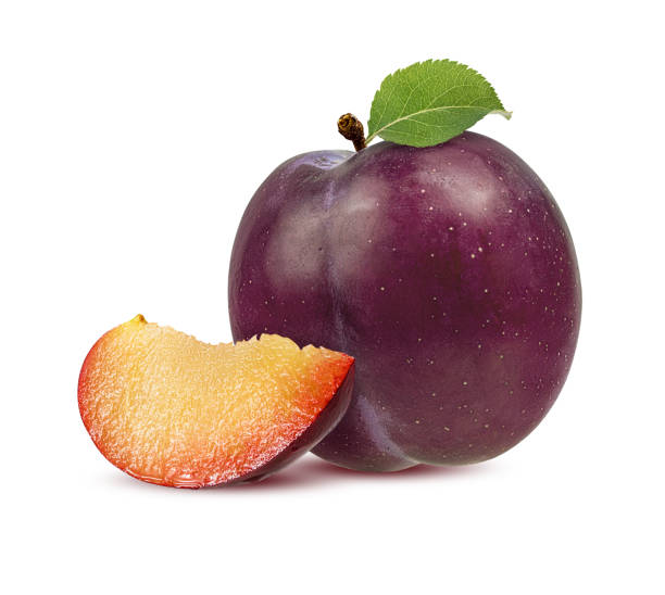 Plum isolated on white Plum isolated on white background plum stock pictures, royalty-free photos & images
