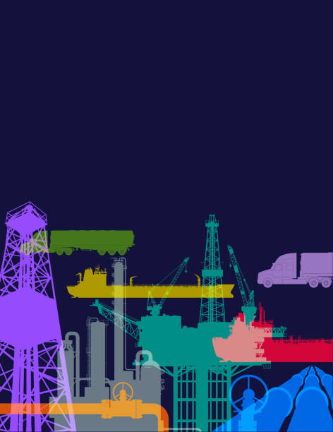 добыча в нефтяной или газовой промышленности - nord stream stock illustrations