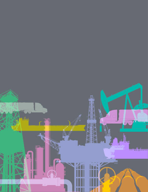 ilustrações, clipart, desenhos animados e ícones de produção da indústria de petróleo ou gás - oil oil industry oil slick petroleum