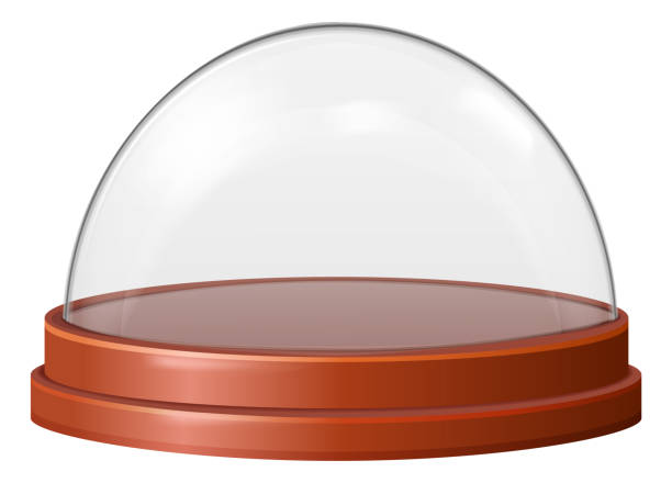 istock Glass cover for souvenirs. Realistic transparent dome protection 1388175051