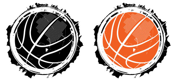 illustrations, cliparts, dessins animés et icônes de ballon de basket - basketball