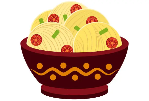 Vector illustration of Macarrão com tomates