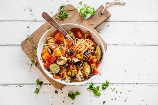 Vegetable linguini, Quebec, Canada