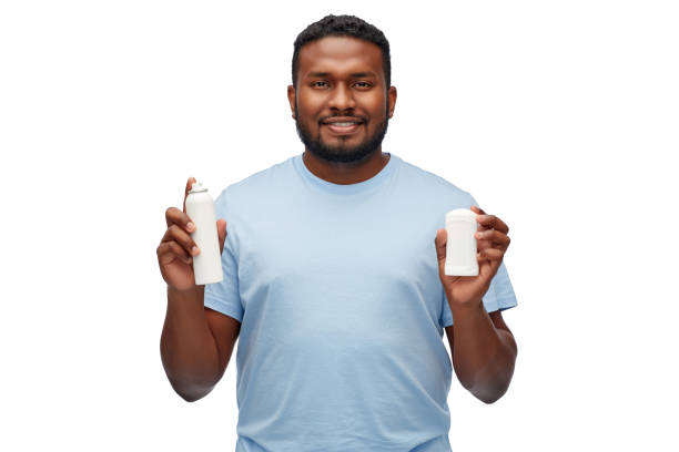 istock african american man with antiperspirant deodorant 1388183343