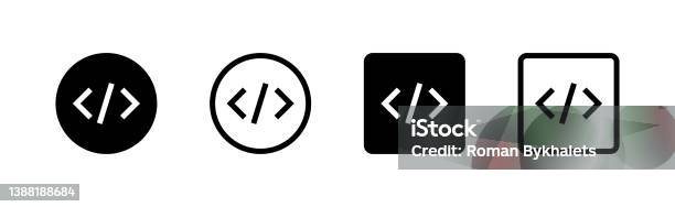 Icône De Code Code Html Signes Icônes De Codage De Programme Signe De ...