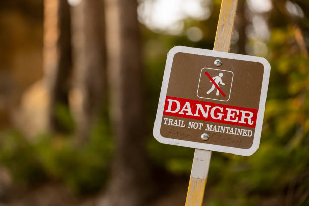 istock Danger Trail Not Maintained Sign 1388188924