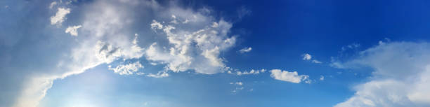 istock Panorama sky with cloud on a sunny day. 1388190526