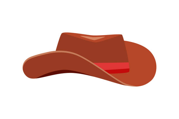 ilustrações de stock, clip art, desenhos animados e ícones de cowboy hat doodle style, vector illustration of a hat with brim. - cowboy hat