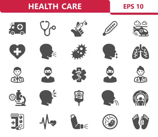 Vector illustration of Healthcare Icons. Health Care, Medical, Hospital