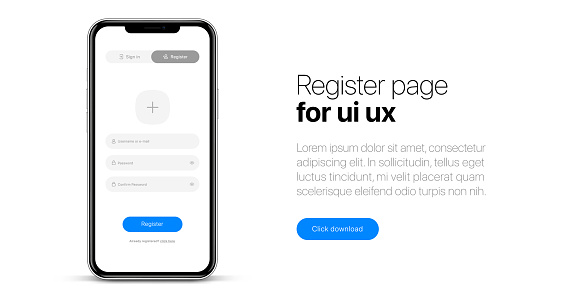 Sign Up Interface Code Register Screen Sign Up Page Mobile Application Interface Registration ...