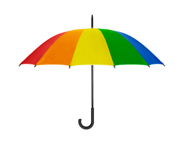 istock Open colorful umbrella isolated on white with clipping path 1388194668