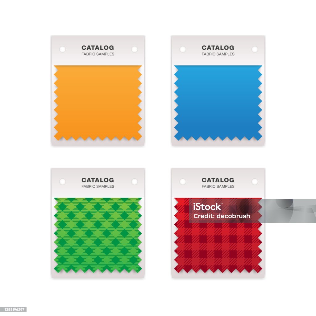 Fabric Swatches Textile Catalog Vector Illustration Stock Illustration