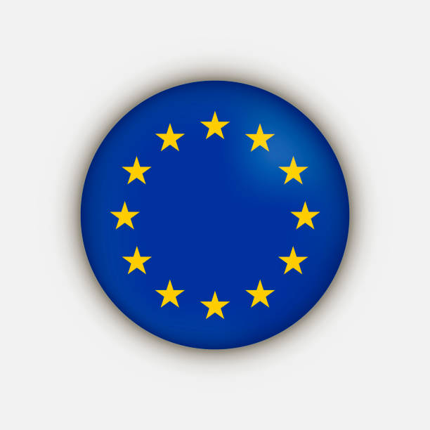 ilustrações, clipart, desenhos animados e ícones de país união europeia. bandeira da união europeia. ilustração vetorial. - european union flag flag european community interface icons