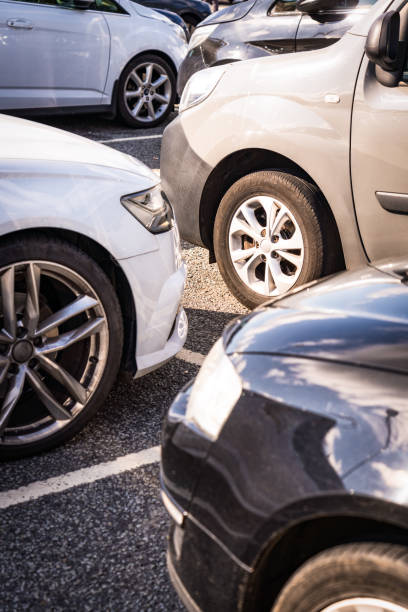 Cars parked on asphalt