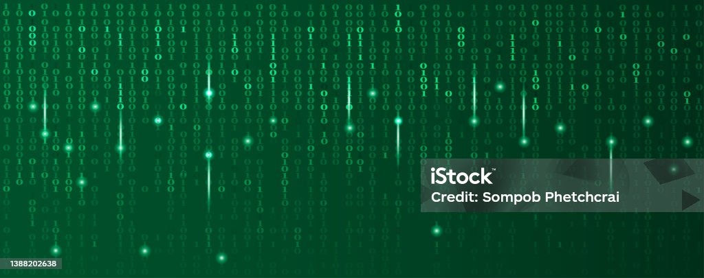Abstract Technology Programming Binary Code Vector Green ...