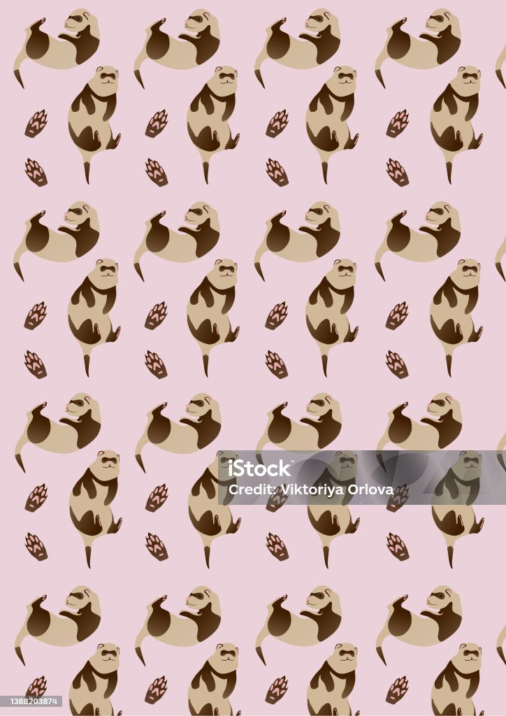Ferret Patterned Border Ferret Pattern Stock Illustration - Download Image Now - Abstract ...