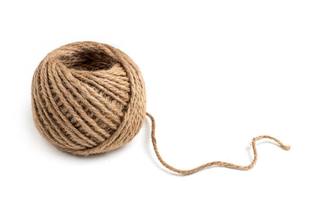 istock Coil of rope closeup on white background isolated 1388204252