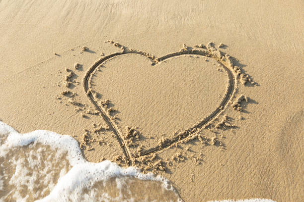 istock heart drawn on the beach 1388207370