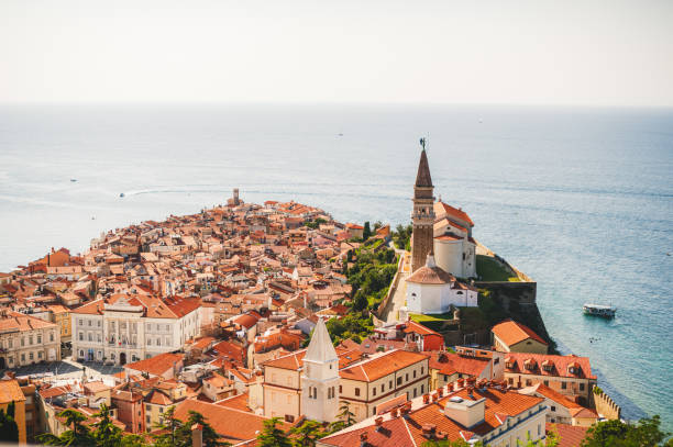 Piran Town, Slovenia Beautiful old town of Piran, located in Slovenia, Europe primorska stock pictures, royalty-free photos & images