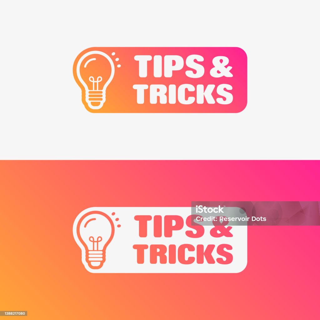 Tips Inmage Tips And Tricks Vector Label Set Stock Illustration - Download Image ...