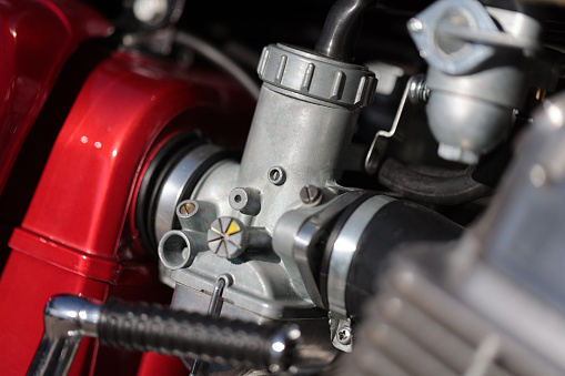 Carburettor of a vintage motorcycle from the 70s