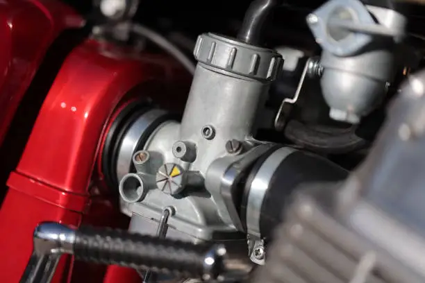 Carburettor of a vintage motorcycle from the 70s