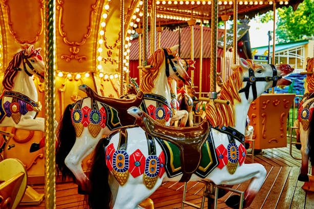 istock Horse carousel at amusement park 1388222570