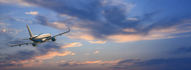 istock Airplane flying in the sky 1388223785