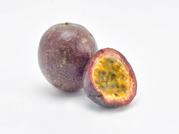 Passion Fruit and a slice stock photo