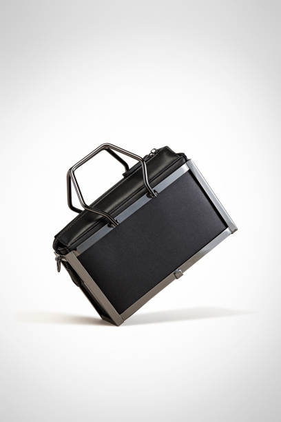 Fashionable leather black bag isolated on white background (with clipping path)