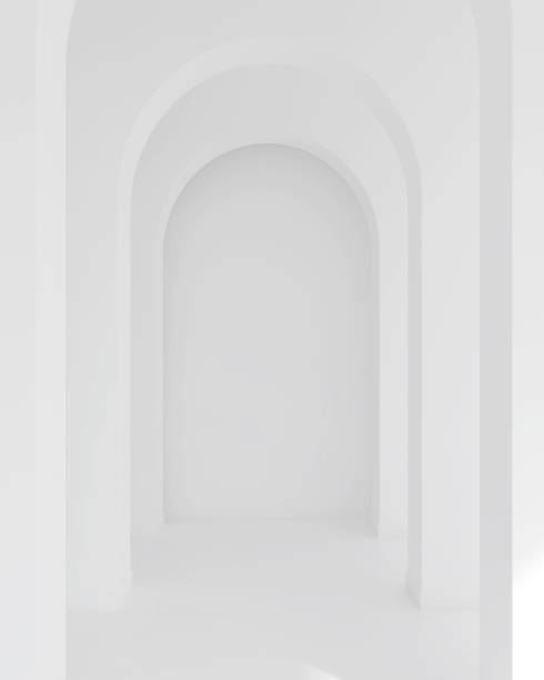 istock White architecture arch hallway space. Abstract arch curve corridor. 1388232102