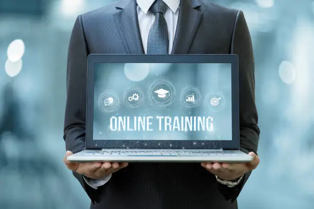 Photo of Concept of conducting online training on the Internet.