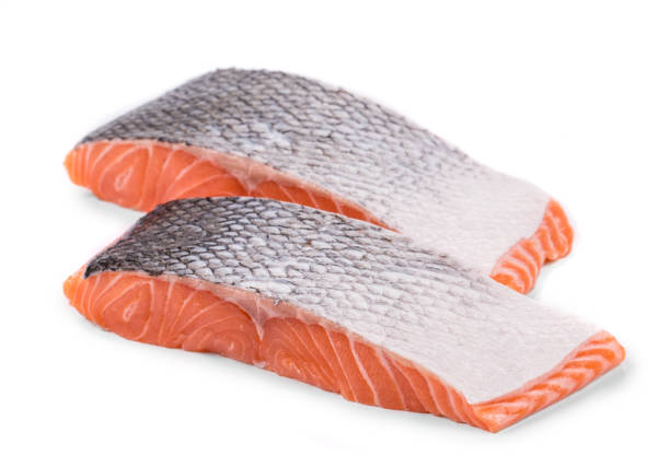 istock Fresh uncooked red fish fillet slices. 1388235753