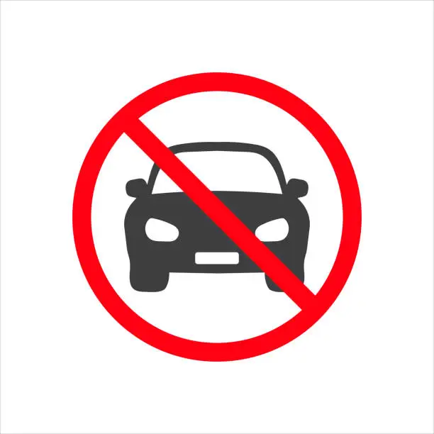 Vector illustration of no parking sign icon vector on a white background