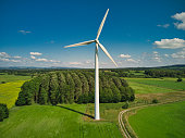 Rural wind farm turbine