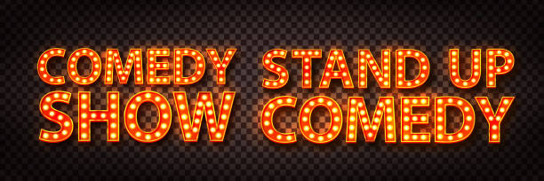 Vector realistic isolated marquee text of Comedy Show and Stand Up on the transparent background. Vector realistic isolated marquee text of Comedy Show and Stand Up on the transparent background. comedian stock illustrations