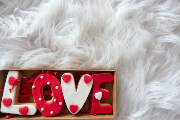 the letters LOVE cookies